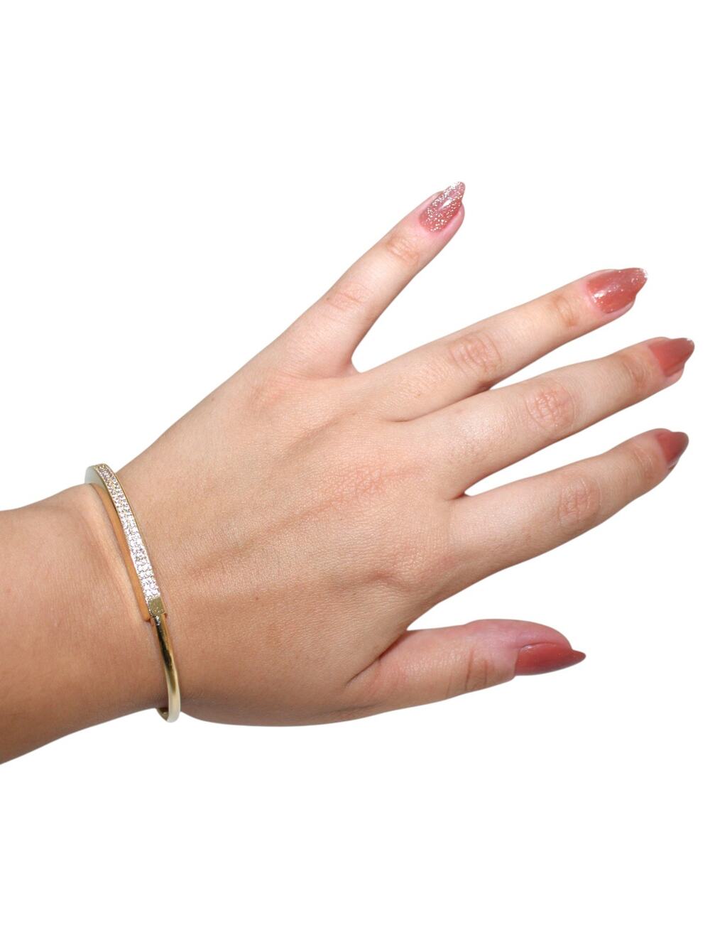 14k Solid Gold Lock Bangle Heavy Gold Bracelet 13.08 Grams